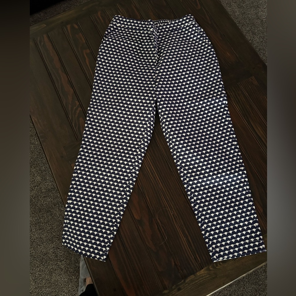 Boden Navy and White Patterned pants